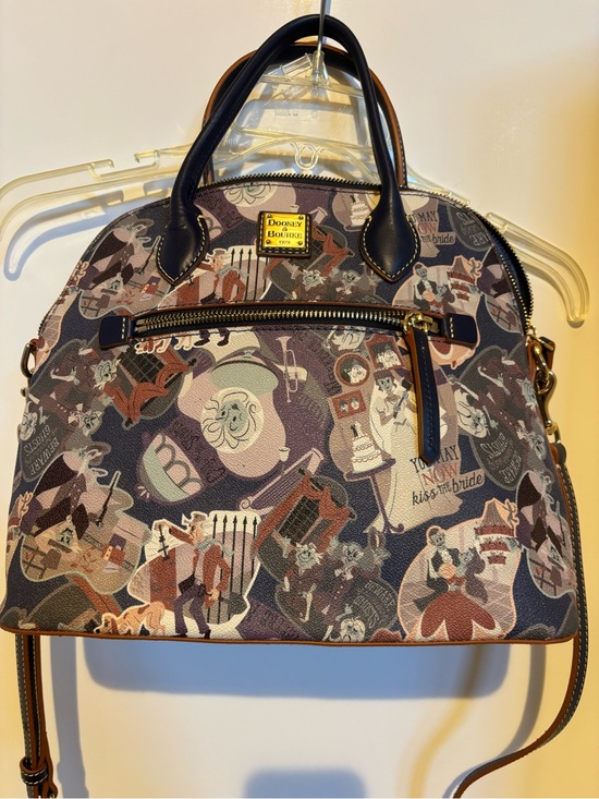 Dooney & Bourke Handbags - Dooney & Bourke Haunted Mansion Satchel with Navy Trim